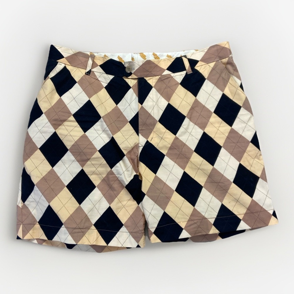 LoudMouth Golf Shorts Mens 40 Diamond Argyle Flat Front Casual John Daly‎